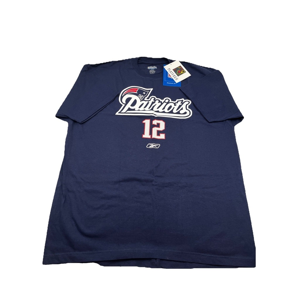 Vintage 2000s Reebok NFL New England Patriots Tom Brady #12 T-Shirt XL NWT